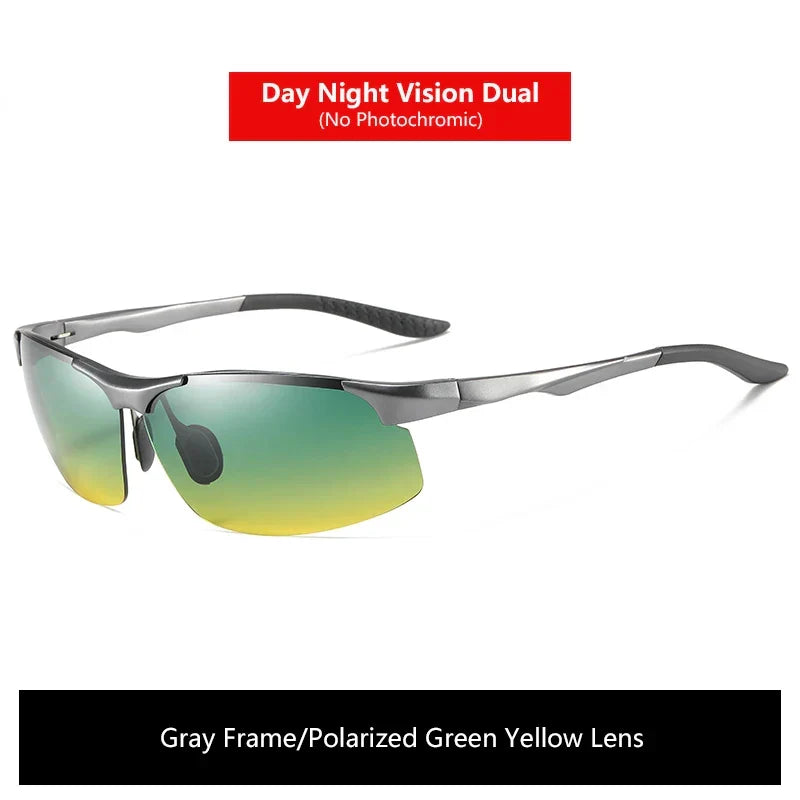 Sunglasses Photochromic Polarized UV400 Rimless Driving Glasses, Day Night Vision, Light Frame VT2173