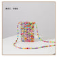 Bag Beaded Heart Bead Mini Shoulder Bag Handwoven Jelly Colorful Purse Summer 2025 Trendy Gift Accessory