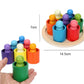 Rainbow Wooden Blocks Montessori Stacking Toys Wood Building Blocks Back to School 2025 Educational STEM Gift