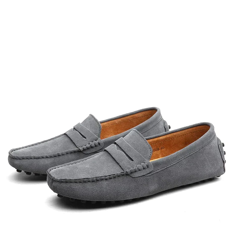 Classic Men's Moccasins, Lightweight Slip-On Suede Shoes with Durable Sole for Office and Casual Wear-4