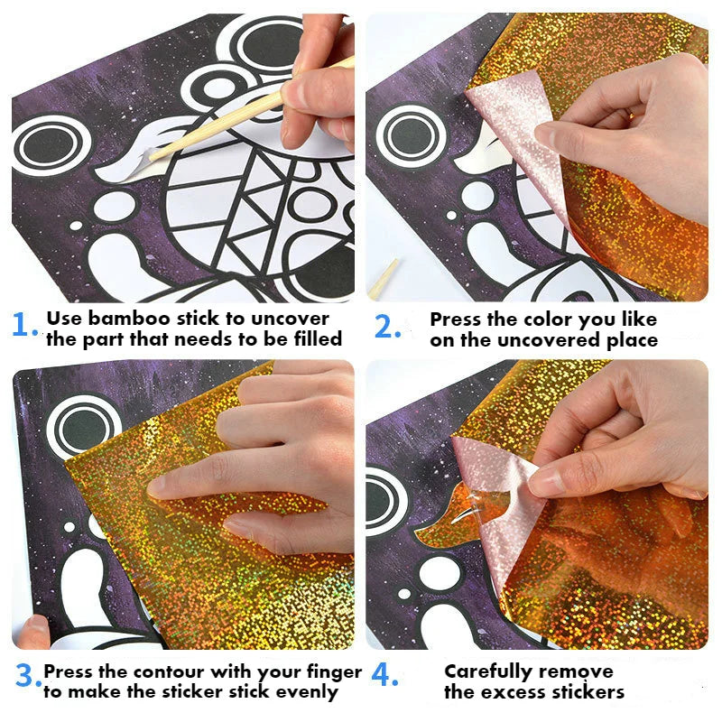 DIY Creative Magic Transfer Painting Craft Kit for Kids - Educational Arts & Crafts Learning Toy, Cartoon Drawing Fun  20x17cm (7.8x6.6 inch)