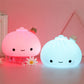 Night Light Battery-Powered LED Bun Dumpling Cartoon Bedside Lamp Fall 2025 Kids Bedroom Plush Sleep Gift