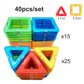 Educational Magnetic Building Blocks Kit - 40-Piece Colorful Constructor Toys for Kids, Triangle & Square Shapes, Fun Learning Activity