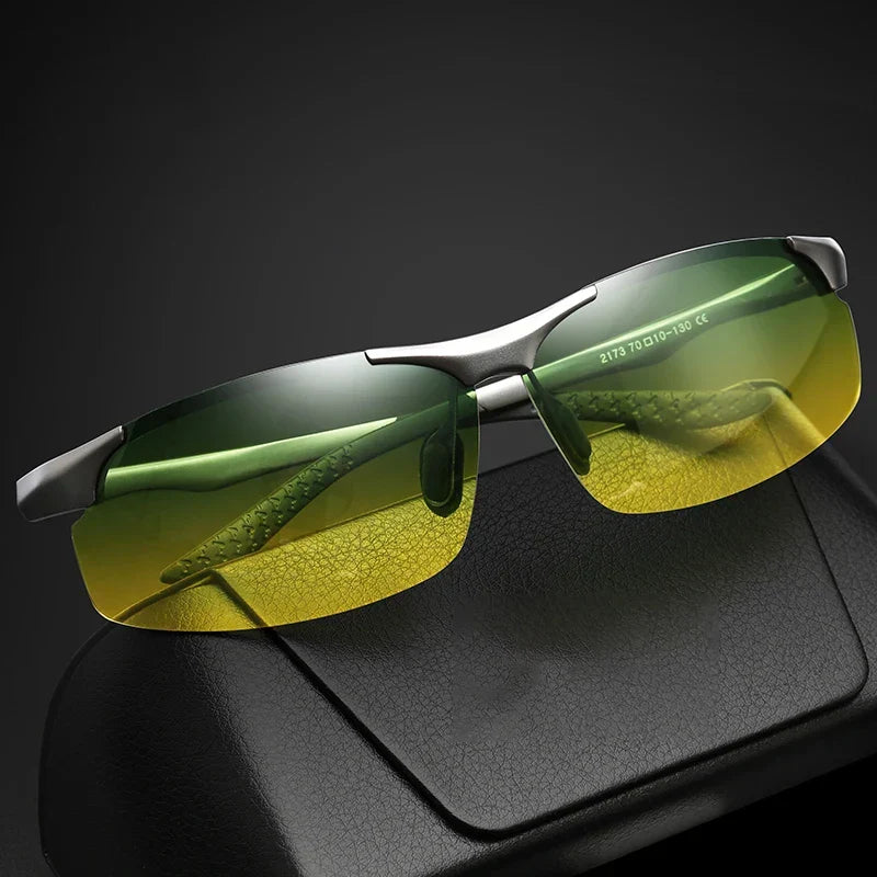 Sunglasses Photochromic Polarized UV400 Rimless Driving Glasses, Day Night Vision, Light Frame VT2173