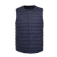 Light Men's Down Vest - Short Quilted, Nylon Layering