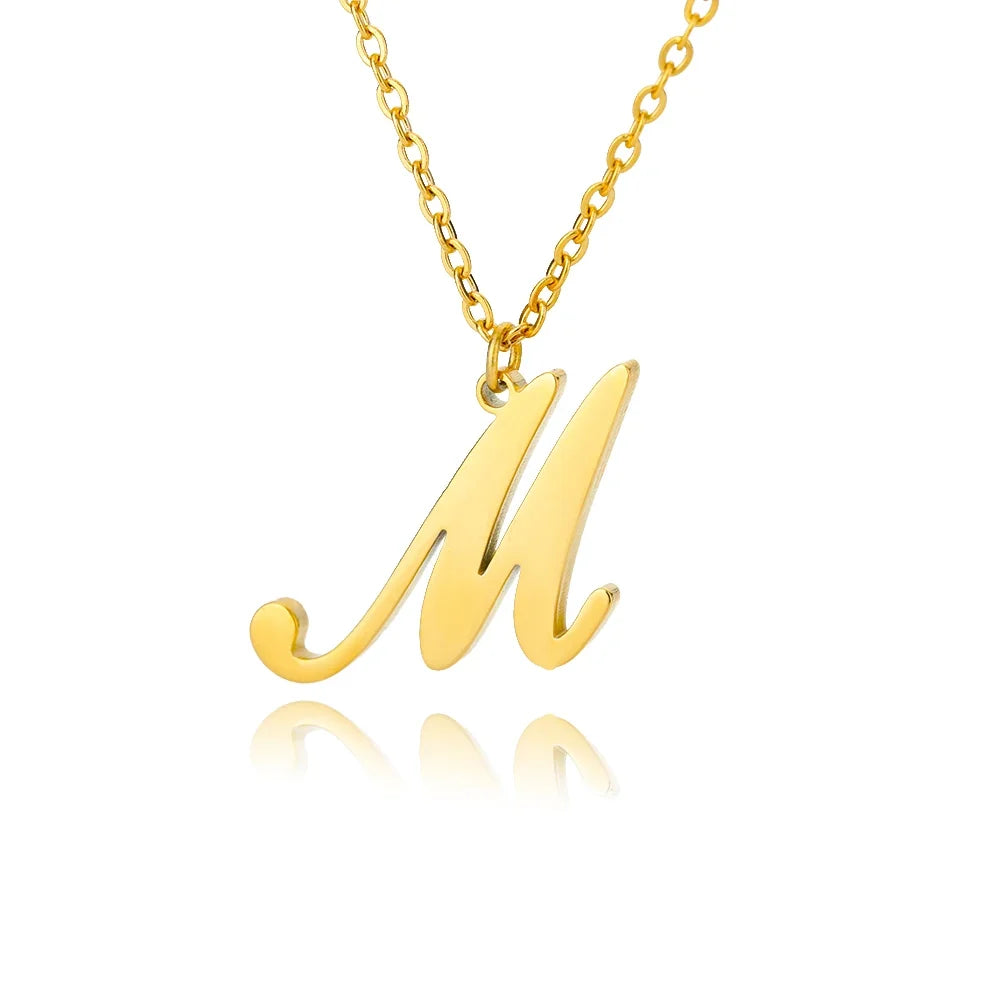 Gold Personalized Initial Necklace - Elegant Minimalist Gift for Women, Weddings & Anniversaries