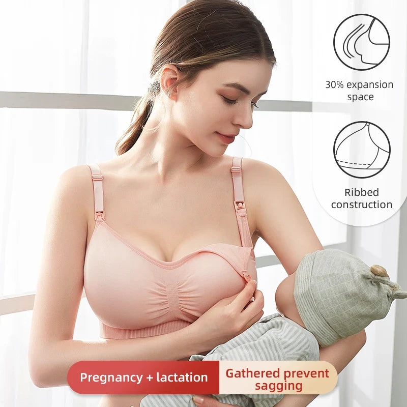 seamless wire-free maternity, nylon, all seasons – Breathable women's nursing bra