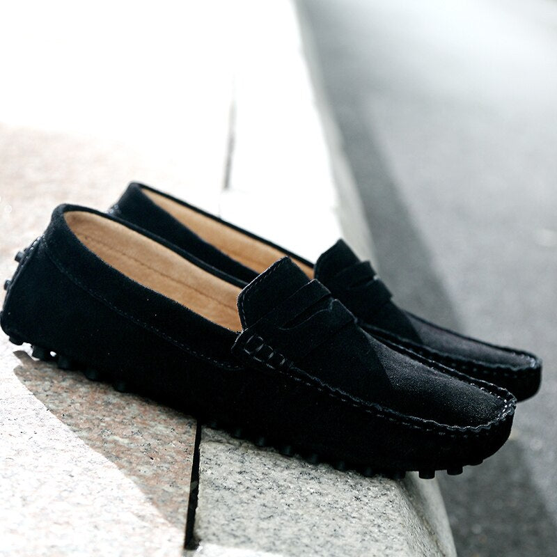 Men's Suede Loafers - Comfortable Casual Penny Loafers for Versatile Outfits in Black and More-4