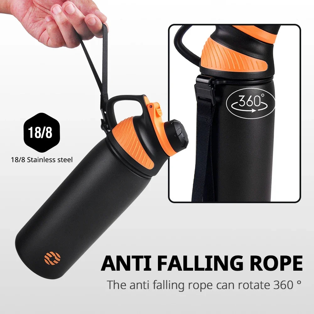 Insulated2026 Edition Water Bottle 1000ml Stainless Steel Vacuum Flask With Magnetic Lid Summer Travel