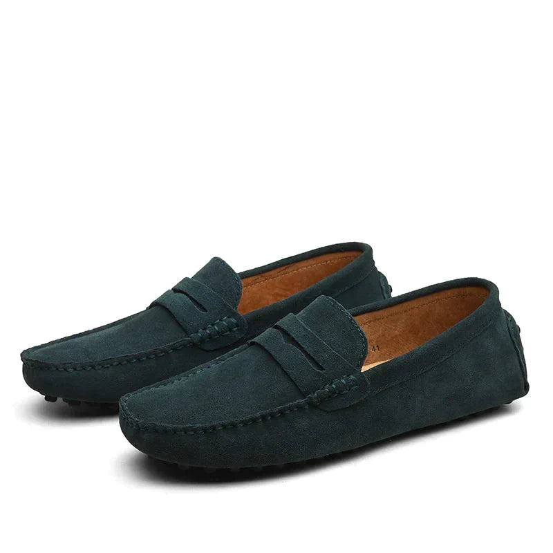 Classic Men's Moccasins, Lightweight Slip-On Suede Shoes with Durable Sole for Office and Casual Wear-2