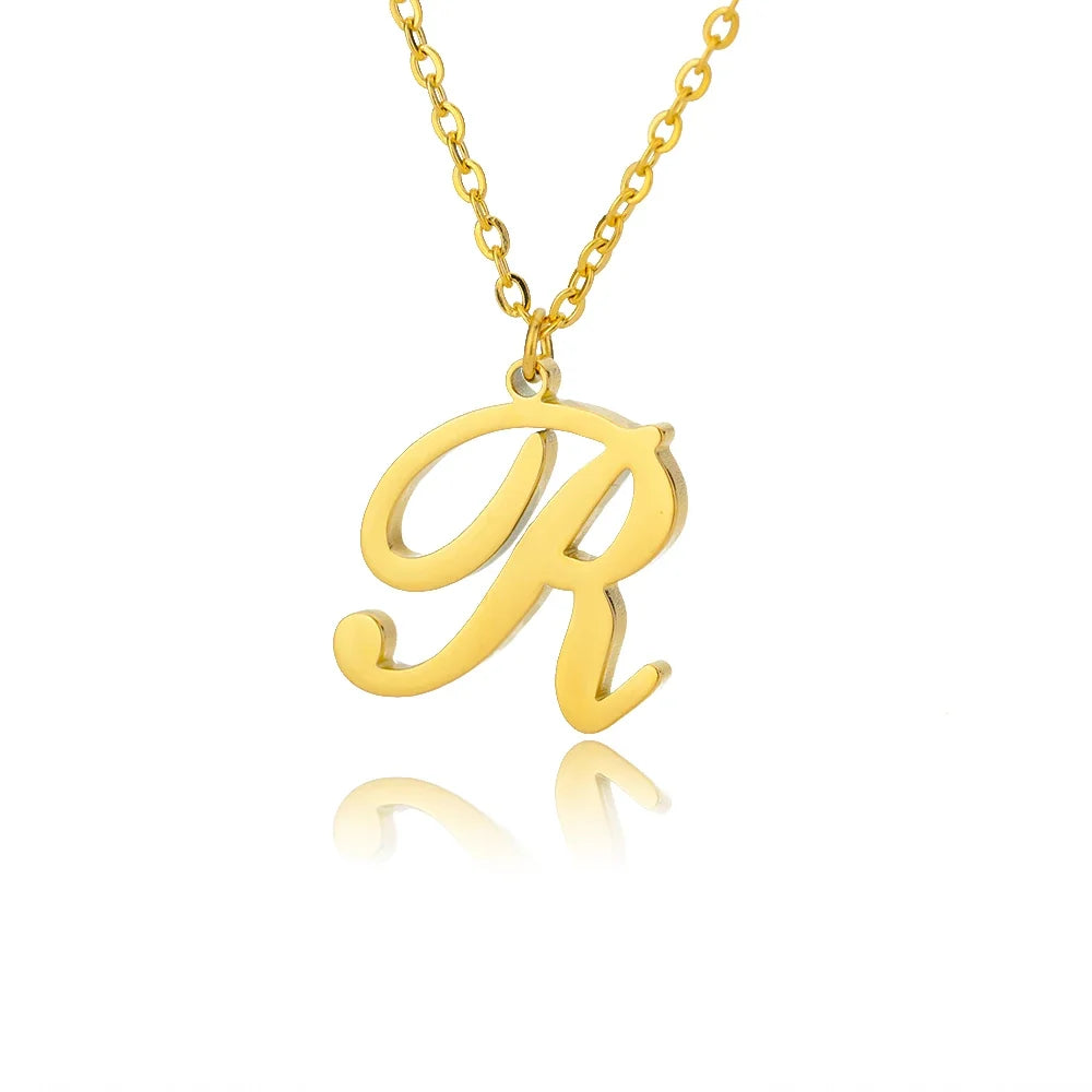 Gold Personalized Initial Necklace - Elegant Minimalist Gift for Women, Weddings & Anniversaries
