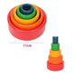Rainbow Wooden Blocks Montessori Stacking Toys Wood Building Blocks Back to School 2025 Educational STEM Gift
