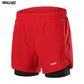 men's Stretchy 2-in-1 running shorts - longer liner, polyester blend, for jogging and gym