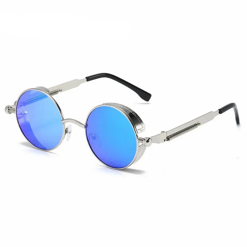 Steampunk Metal Sunglasses for Men Women Vintage Round Glasses Fashion High Quality Oculos de Sol
