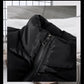 Slim Warm Men’s Puffer Vest - Stand Collar, Polyester, Casual