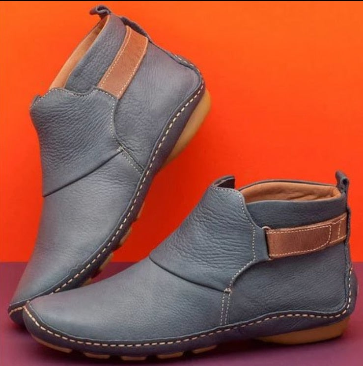 Stylish Black Ankle Boots for Women, Lightweight Anti-Slip Booties with Comfortable Fit and Elastic Lace-Up Closure-2