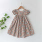 Floral Butterfly Print, Knee-Length, Sleeveless, Sash Waist, Casual Wear – Light and Flattering Girls' Dress