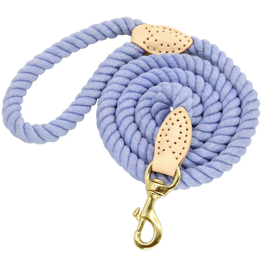 Dog Leash Rope Nylon Heavy Duty Walking Lead Hiking Training Fall 2025 Cozy Leather Wrapped Grip