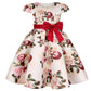 Plush girls' dress - one-shoulder knee-length floral, polyester, for party or wedding