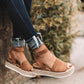 Variant image for Women's Faux Suede Platform Sandals with Adjustable Ankle Straps, Open Toe, 2 Espadrille Height-28