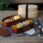 Japanese Wooden Style Bento Box Double-Layer Lunch Container for Workers & Students