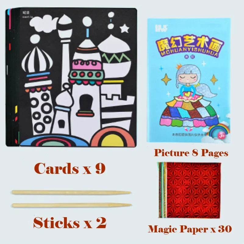 DIY Creative Magic Transfer Painting Craft Kit for Kids - Educational Arts & Crafts Learning Toy, Cartoon Drawing Fun  20x17cm (7.8x6.6 inch)
