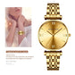 women's Timeless rose gold quartz wristwatch - stainless steel water-resistant minimalist round dial