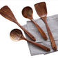 Top-Grade Non-Scratch Kitchen Tools, Handcrafted Teak for Long-Lasting Durability – 4pcs Teak Wooden Utensil Kit