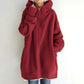 Women Warm Longline Hoodie - Oversized Fleece Layering