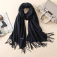 Cozy Warm Women Scarf - Long Fringe, Cashmere, Winter