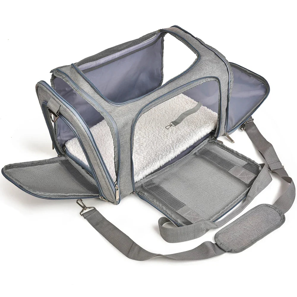 Dog Carrier Plush Side Backpack Pet Carrier Airline Approved Travel 2025 Breathable Hands Free Comfort