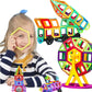 Educational Magnetic Building Blocks Kit - 40-Piece Colorful Constructor Toys for Kids, Triangle & Square Shapes, Fun Learning Activity