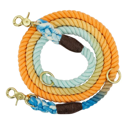 Dog Leash Rope Nylon Heavy Duty Walking Lead Hiking Training Fall 2025 Cozy Leather Wrapped Grip