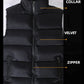 Slim Warm Men’s Puffer Vest - Stand Collar, Polyester, Casual