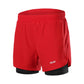 men's Stretchy 2-in-1 running shorts - longer liner, polyester blend, for jogging and gym