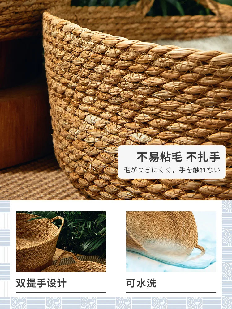 Rattan Cat Nest Handwoven Bamboo Bed Four Seasons 2025 Organic Cool Cozy Hideaway Eco Friendly
