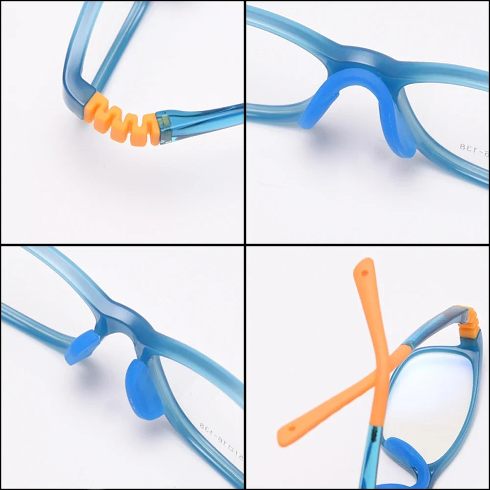 Kids2026 Edition Glasses Square Frame TR90 Ultralight Blue Light Blocking 20-90% Back to School