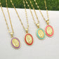 women's Timeless Virgin Mary pendant necklace - 18K gold-plated stainless steel link chain, for everyday wear