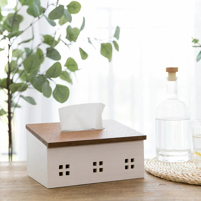 Tissue Box Wooden Scandinavian Napkin Holder Box Fall 2025 Kitchen Dining Organizer Eco Friendly Rustic Gift