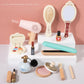 Kids2025 Edition Makeup Kit Wooden Pretend Play Cosmetic Toy With Carry Bag Eco Friendly Hairdressing Kit Holiday Gift