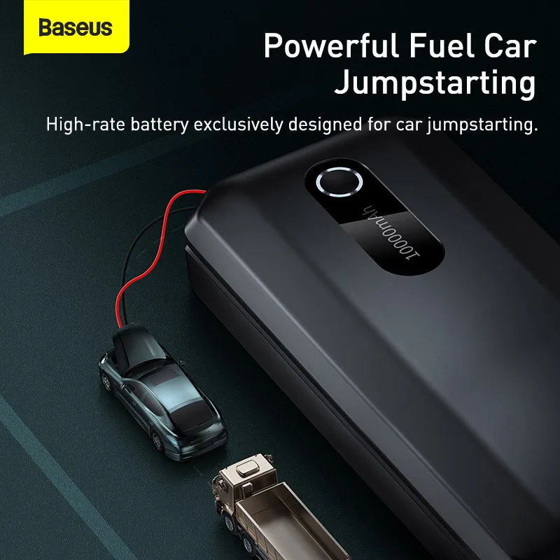 Jump Car Starter 1000A Emergency Booster Power Bank 12V Road Trip Ready For Emergencies