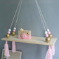 Wooden Wall Shelf With Clothes Rack Scandinavian Hanging Shelf Kids Room Fall 2025 Rope Storage Organizer