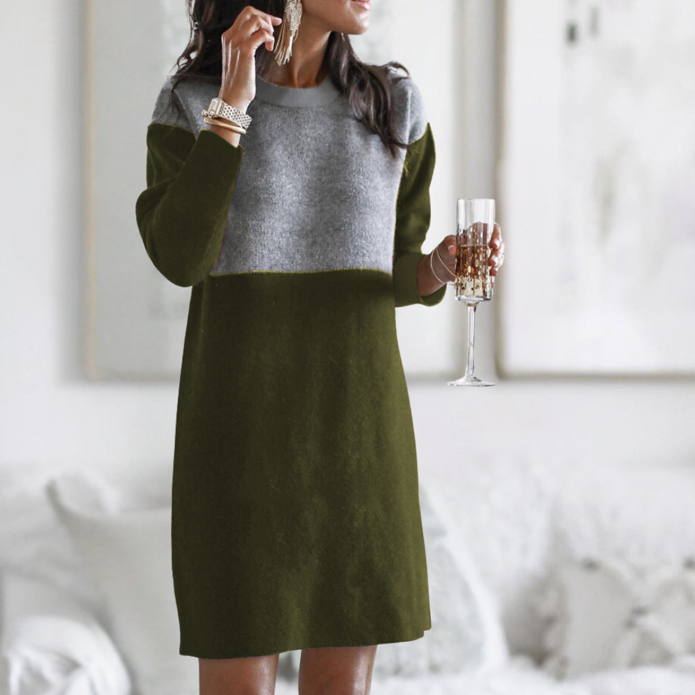 Variant image for Elegant Women's Black Winter Dress, Comfortable Cotton Blend, Layering Friendly, Available in Multiple Colors-1