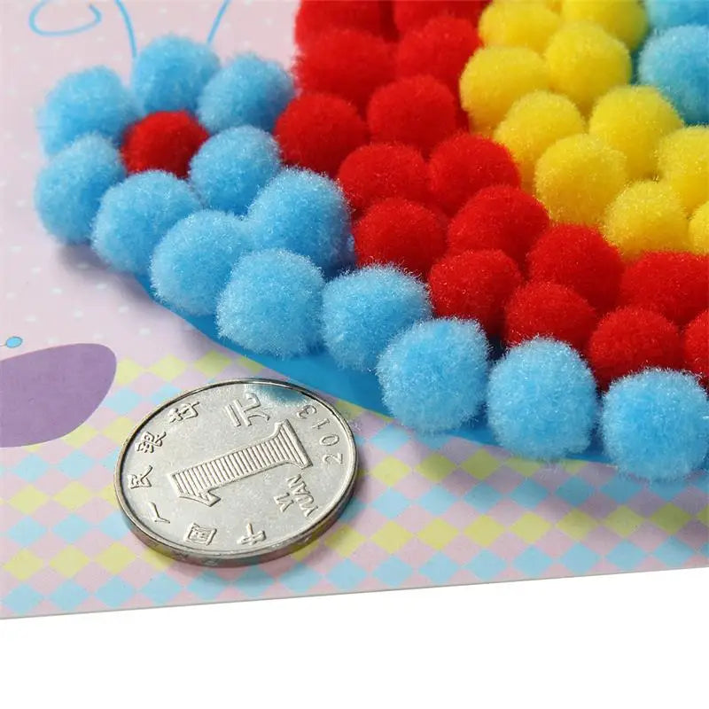 Creative DIY Plush Ball Painting Kit for Kids - Educational Cartoon Crafts, Handmade Material, Fun Puzzles for Children