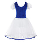 velvet bodice, tulle skirt, short puff sleeves, for dance class – Breathable girls' ballet tutu dress