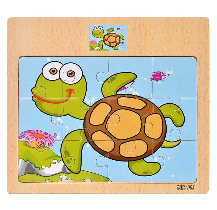 Vehicle Wooden Animal Puzzles for Kids Educational Gift