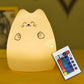 LED Night Light Cat Touch Sensor 16 Colors Dimmable USB Battery-Powered Silicone Lamp Kids Gift Back to School 2025 Glow