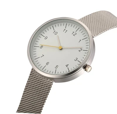Watch Quartz With Yellow Second Hand Minimalist 40mm