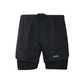 men's Stretchy 2-in-1 running shorts - longer liner, polyester blend, for jogging and gym