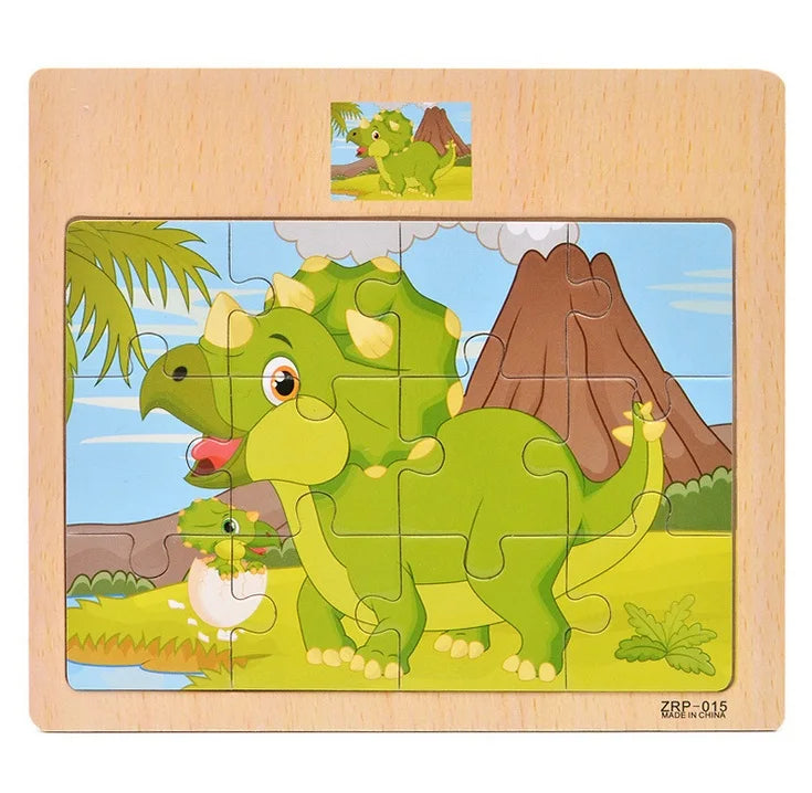 Vehicle Wooden Animal Puzzles for Kids Educational Gift